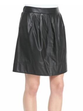 The Fisher Project (Eileen Fisher) Lamb Leather Pleated Short Skirt S/P